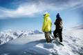 Skifahrer am Gletscher im Ötztal