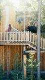 External wooden staircase