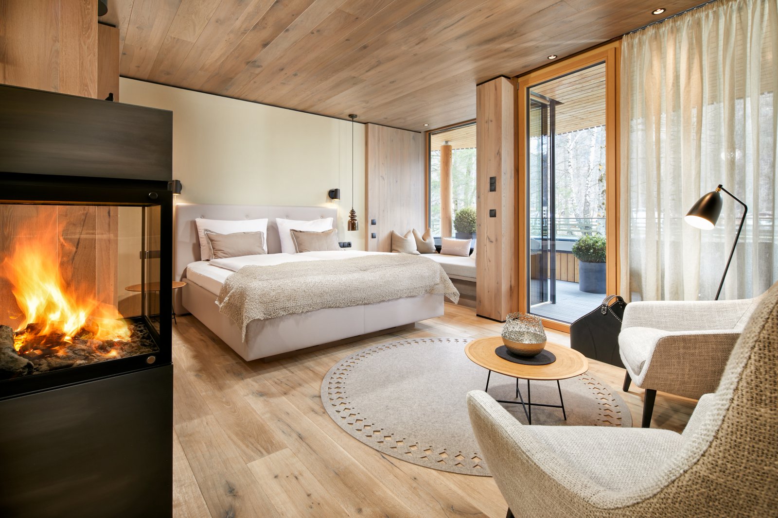 Doppelzimmer mit Kamin