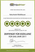 Zertifikat für Exzellenz Tripadvisor